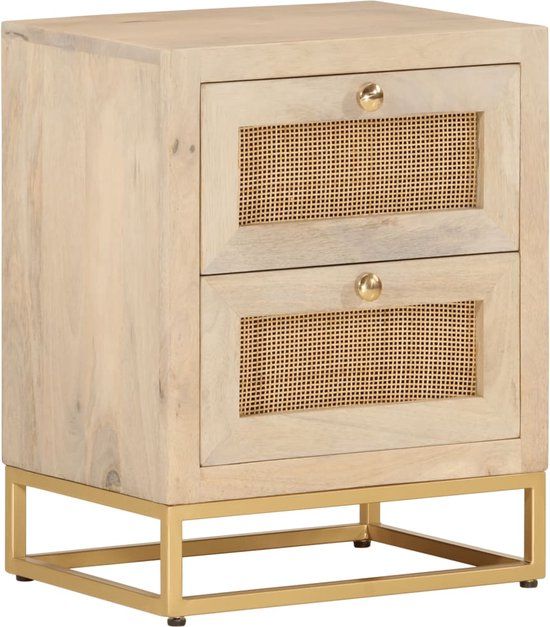 vidaXL Nachtkastje 40x30x50 cm Massief Mangohout en IJzer