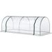 Outsunny Serre de Jardin Tunnel mini serre tunnel serre à tomates 2,5L x 1l x 0,8H m Grande Porte zippée bâche PVC Transparent métal époxy Vert