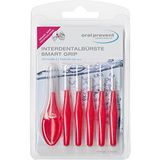 Oral Prevent interdentale borstels Smart Grip 0.60 mm rood, 2-pack (2 x 6 stuks)