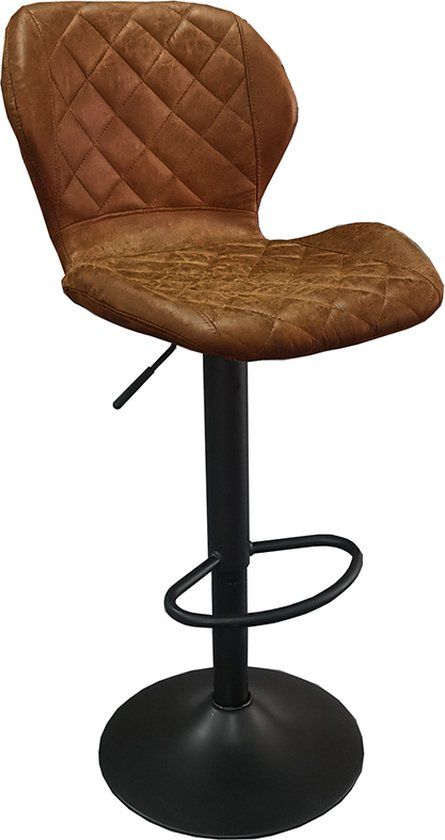 Barkruk Ciaran Cognac Industrieel Kunstleer Bruin 80 cm