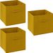 5Five Opbergmand/kastmandje - 3x - Mosterdgeel - 31 x 31 x 31 cm - 29 liter