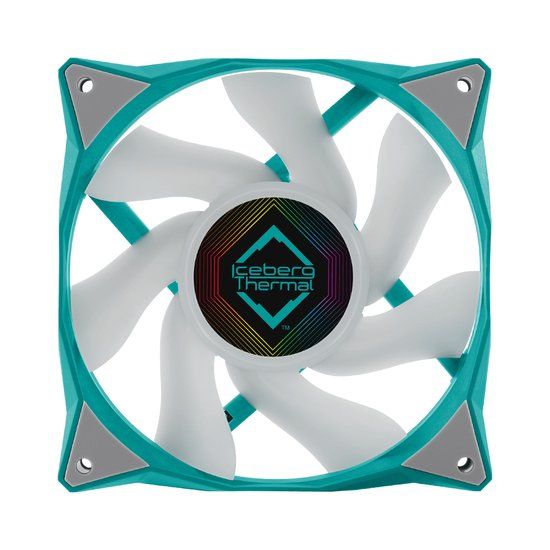 Iceberg Thermal IceGALE RGB 120 mm PWM dubbele kogellagers ARGB adresseerbare behuizingsventilator groenblauw
