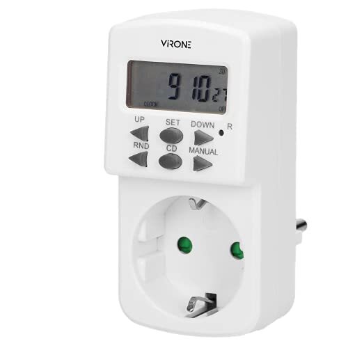 Orno Virone DT-2(GS) Stopcontact met elektronische timer, MINI, 1800W, 8A, 10 programma's, Schuko-uitvoering