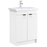 vidaXL Badkamer onder wastafel kast Wit 78,5 x 37,5 x 81 cm
