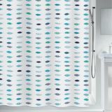 Spirella Douchegordijn Ring Polyester Blauw, Wit 120 x 200 cm