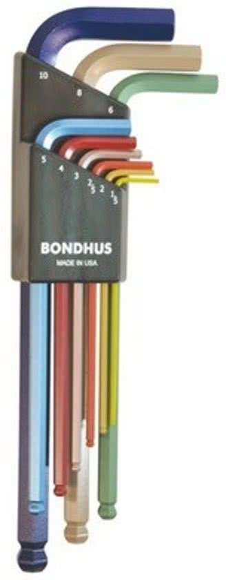 Bondhus Haakse inbusset 1.5-10mm lang BLX9MXLCG Kogelkop ColorGuard