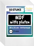 Creative Deco 10 x A4 MDF Plaat Wit