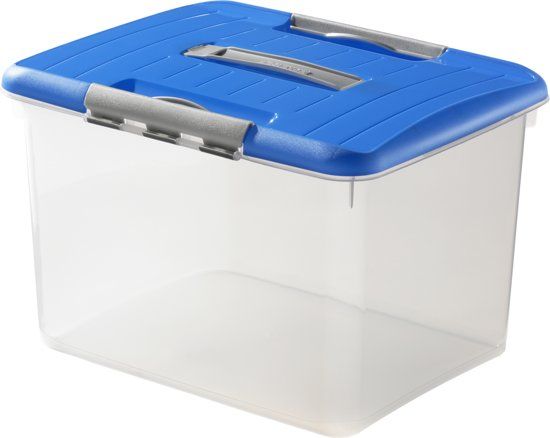 Curver Optima Opbergbox - 30 l - Transparant / Blauw