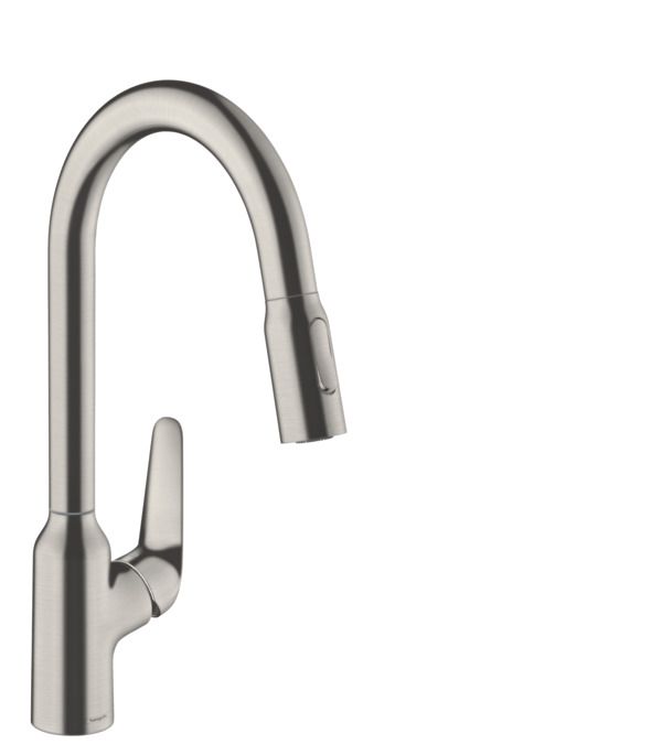 Hansgrohe Focus M42 220 Keukenkraan Met Uittrekbare Vuistdouche 2jet Roestvrijstaal-Finish