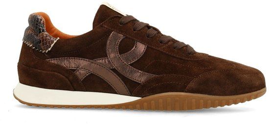 Manfield - Dames - Bruine suède sneakers - Maat 36