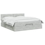 vidaXL Ottoman bed met matras Lichtgrijs 180 x 200 cm Fluweel
