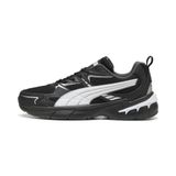 PUMA Milenio Tech 2000 Sneakers, uniseks, zwart/wit/zilver metallic, 44.5 EU