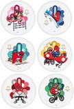 Olympische Fun House Olympische Spelen Parijs 2024 Set van 6 Jo herbruikbare picknickborden