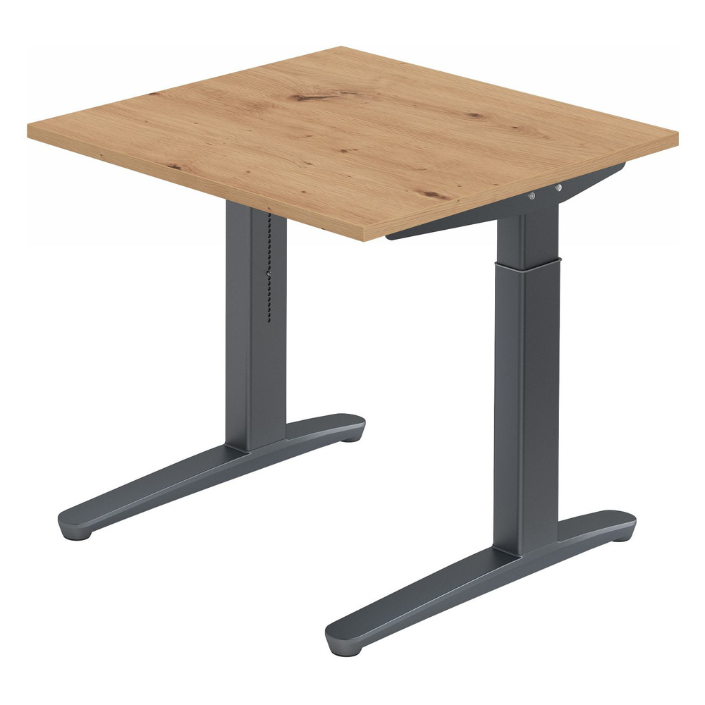 hjh OFFICE PRO XTRA XB 8 GG | Bureau - 80 x 80 Tafelhoogte I In hoogte verstelbaar Knoestige Eiken