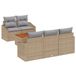 vidaXL Tuinbank - Set - 6 - st - Beige - en - Lichtgrijs - poly - rattan