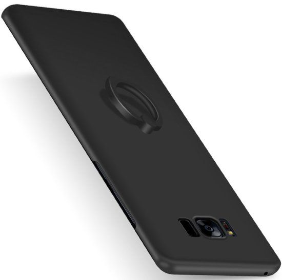 iCall - Samsung Galaxy S8 - Selfie Ring Case TPU Matte Black Premium Case