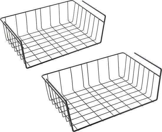 Metaltex Babette - Set of 2 Hanging Baskets - 40 cm - Black