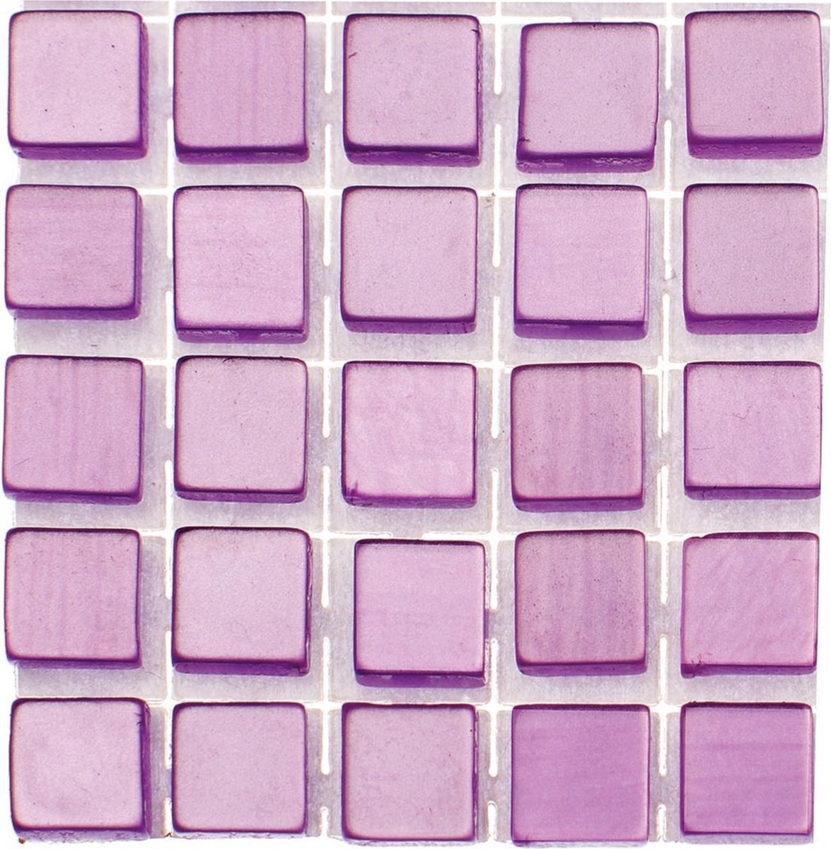 Glorex Hobby 476x stuks mozaieken maken steentjes/tegels kleur lila paars met formaat 5 x 5 x 2 mm