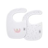 Interbaby Set van 2 bamboe slabbetjes, 20 x 30 cm | roze, absorberend, klittenbandsluiting