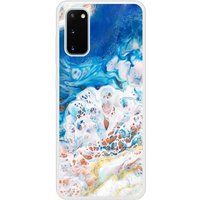 Samsung Galaxy S20 Marbre ocean Verstevigd hoesje met sublimatie bedrukking