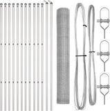vidaXL Hexagonal Mesh Fence with Ground Mounting - 25 x 1.4 m - Silver