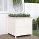 Maison Exclusive Jardinière Blanc, 82,5 x 82,5 x 78 cm, Bois Massif, Pin