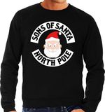 Bellatio Decorations Sons of Santa North Pole Grote maten foute Kersttrui / sweater - Zwart - XXXL