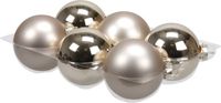 Othmar Decorations Kerstballen - 6 stuks - Glas - Champagne - Mat-glans - 8 cm