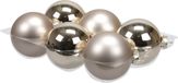 Othmar Decorations Kerstballen - 6 stuks - Glas - Champagne - Mat-glans - 8 cm