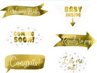 PartyDeco Baby Shower Goud - 6 stuks