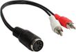 Alcasa AD-5B2CS tussenstuk voor kabels 2 x RCA 5-pin DIN Zwart, Rood, Wit