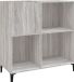 vidaXL Platenkast 84,5x38x89 cm bewerkt hout grijs sonoma eikenkleurig