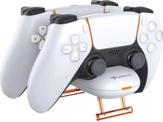 Subsonic PS5 Controller Charging Station – Duo Dock met LED Effect – Oplaadstation voor 2 DualSense Controllers – Inclusief USB-C Kabel