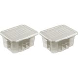 Sunware Boîte de rangement pour boules de Noël - 3x pièces - argent - 45 boules de Noël - 24 litres - plastique