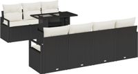 vidaXL - Tuinbank - Set - 8 - st - 7-Aantal - zitplaatsen - Zwart - en - Crème