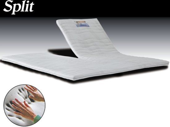SleepTech Split-Topper Traagschuim Visco NASA 160 x 220 - Wit