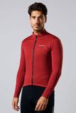 Acelera Intermediate Fleece Winter Jacket Burgundy Red - Thermo - Fietsjack - Wielrenjack - Fietsjas - Heren - Fietsshirt Lange Mouwen- Maat S