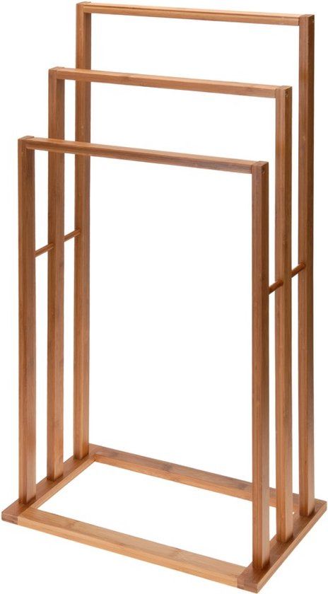 Excellent houseware Bamboe Handdoekenrek - 40 x 24 x 82 cm - Bruin
