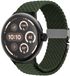 Strap-it nylon gevlochten bandje met P-Buckle aansluting geschikt voor Google Pixel Watch 5 (45 mm) / 4 (45 mm) / 3 (45 mm) - Groen