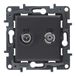 LEGRAND TV-R/SAT-stopcontact voor inbouwinstallatie, serie Niloé Step, antraciet, 398320