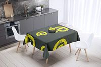 Bonamaison Tafelkleed, Anti-Mold, Sneldrogend, Waterdicht, 100% Polyester Tafellaken, Neon Geel, Rook, 140 x 140 Cm