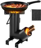 VEVOR Rocket Stove, BBQ Rocket Houtkachel Gemaakt van Koolstofstaal met Draagtas, voor Het Branden van Takken, Stokjes of Houtskool voor Buiten Koken, Kamperen Buiten Kampeerkachel, Kampeergrill