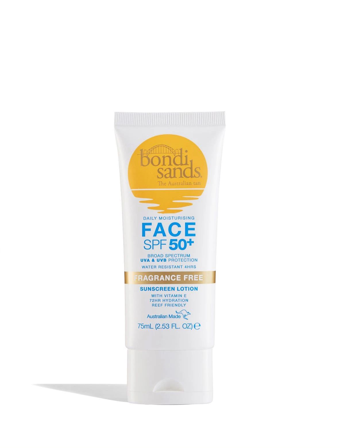 Bondi Sands Face Parfumvrij SPF50 75 ml - Zonnebrandlotion voor het gezicht - 72 uur hydratatie