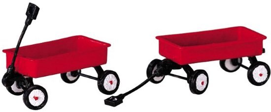 LEMAX Lemax - Red Wagons - Set Of 2