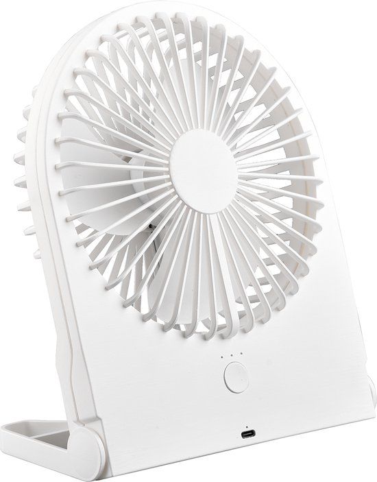 BES LED Trion Breezi Tafelventilator - Mat Wit - Rechthoek - 10 cm