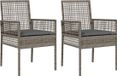 vidaXL Tuinstoel Grijs Polywood Inclusief Kussen 2 stuks