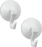 Metaltex Haken met Zuignap 2 Stuks Wit