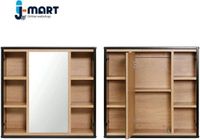 OEM J-Mart Badkamerkast met Spiegel - Badkamermeubel - Medicijnkast - Spiegeldeur met Druksluiting - 60 x 58 x 16 cm (B x H x D)