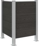 vidaXL Vuilnisbakomheining, grijs, 85 x 85 x 115 cm, aluminium en WPC