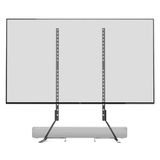 Amazon Basics Universele Tv-standaard, in Hoogte Verstelbaar voor Tv’s van 22in tot 77in, Draagvermogen tot 36,29kg (80lbs), VESA 200 x 100 tot 800 x 400, met Bevestiging voor Soundbar, Zwart